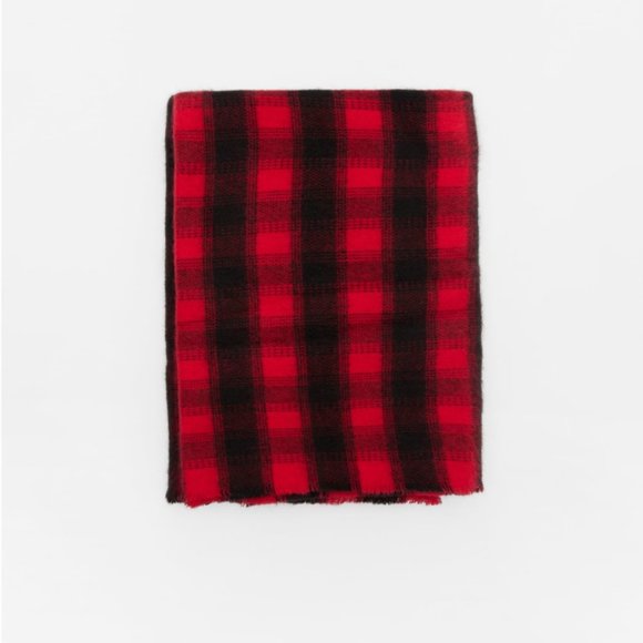 Zara Soft Plaid Frayed Edge Blanket Scarf - Picture 3 of 4